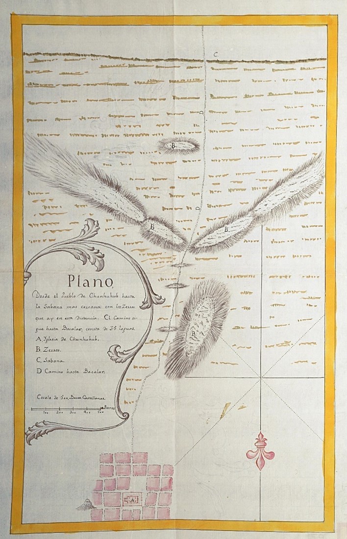 PLANO DESDE EL PUEBLO DE CHUNHUHUB HASTA LA SABANA MÁS CERCANA CON LOS CERROS