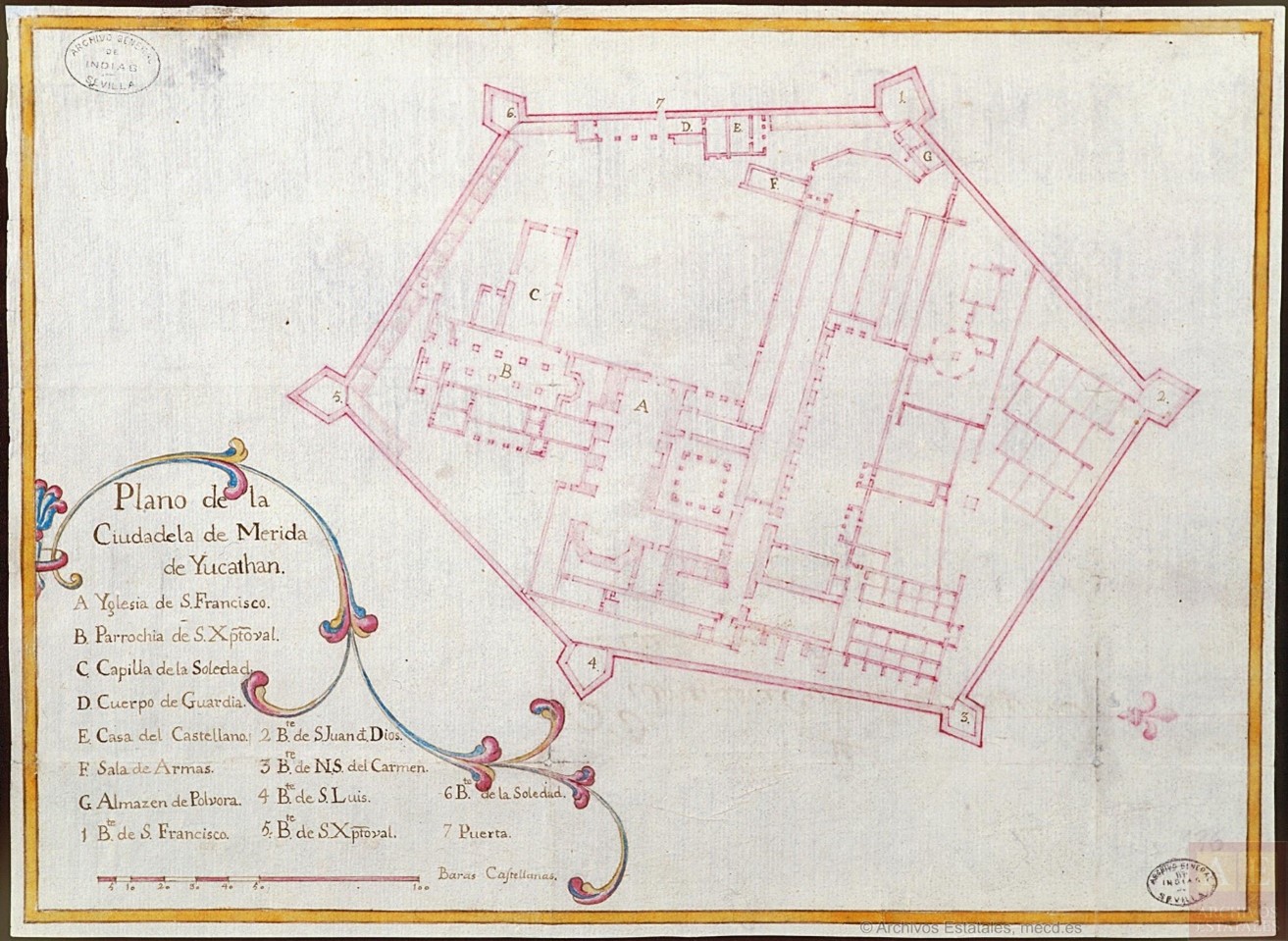 PLANO DE LA CIUDADELA DE MÉRIDA